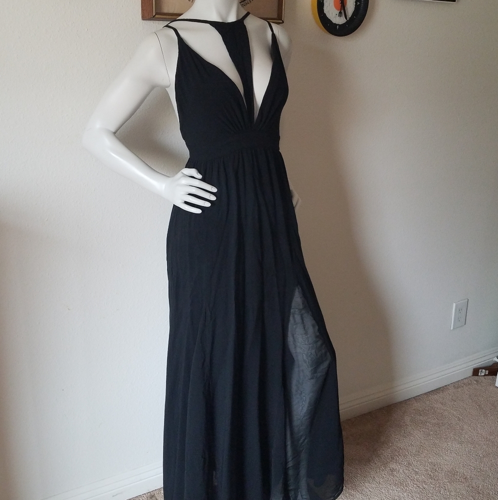 Symphony Black Maxi Dress Sz Sm